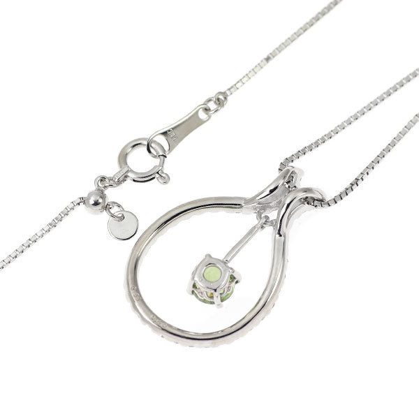 希少 K18WG デマントイドガーネット ダイヤモンド ペンダントネックレス 0.56ct D0.40ct