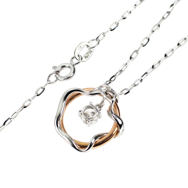 K18WG/ K18PG ダイヤモンド ペンダントネックレス 0.36ct