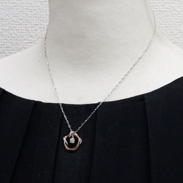 K18WG/ K18PG ダイヤモンド ペンダントネックレス 0.36ct