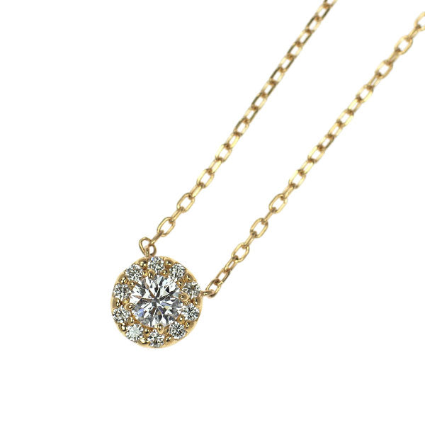 ヴァンドーム青山 K18YG ダイヤモンド ペンダントネックレス 0.108ct D0.05ct グレース