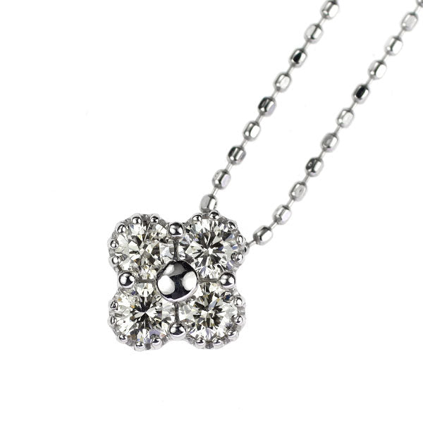 Pt900/ Pt850 ダイヤモンド ペンダントネックレス 0.34ct フラワー