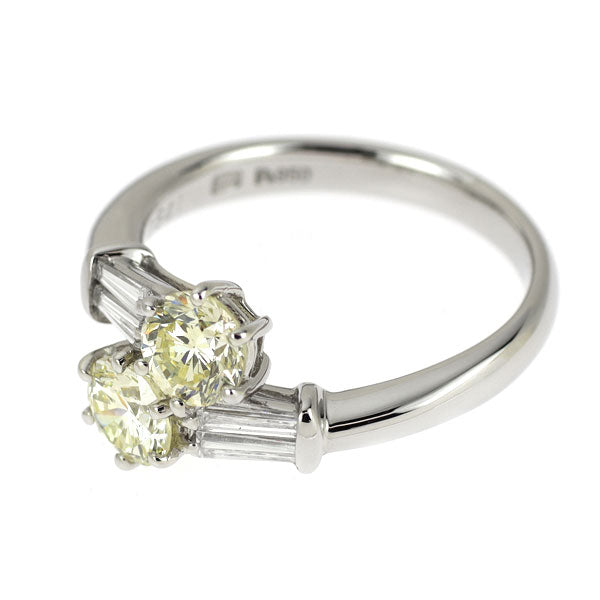 平和堂貿易 Pt950 ダイヤモンド リング 1.05ct D0.22ct トワエモア