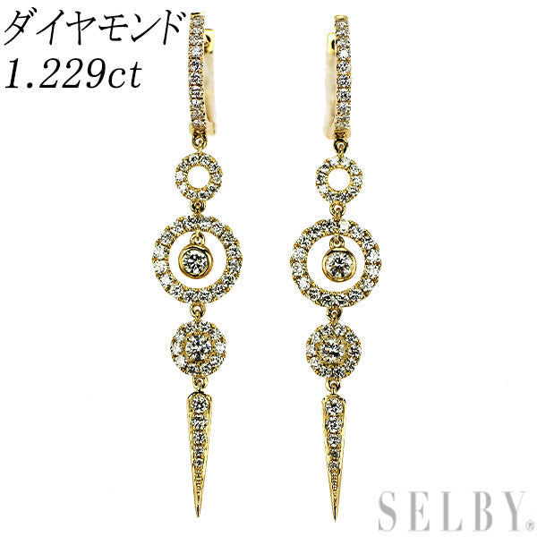 K18YG ダイヤモンド フープピアス 1.229ct
