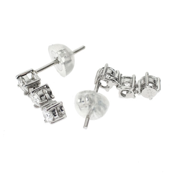 Pt900 ダイヤモンド ピアス 0.50ct スリーストーン