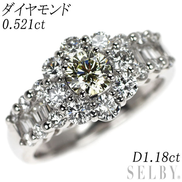 Pt900 ダイヤモンド リング 0.521ct D1.18ct