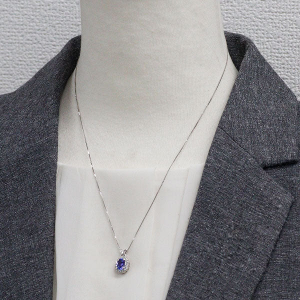 K18WG タンザナイト ダイヤモンド ペンダントネックレス 0.94ct D0.24ct