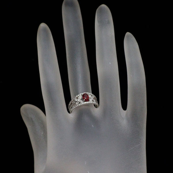 Pt900 ルビー ダイヤモンド リング 0.662ct D0.29ct