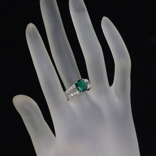 クレサンベール K18WG 再結晶エメラルド ダイヤモンド リング 1.70ct D0.32ct