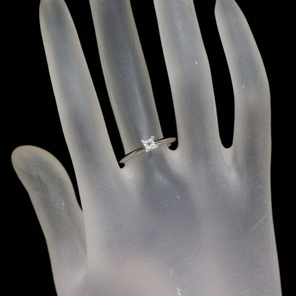 ティファニー Pt950 プリンセスカット ダイヤモンド リング 0.20ct F VVS1 EX ソリティア
