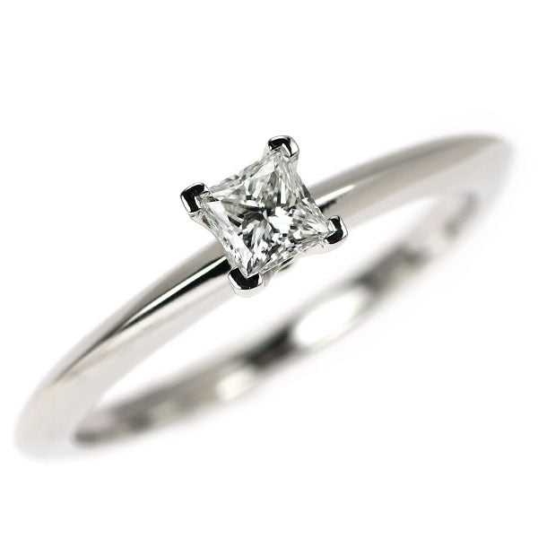 ティファニー Pt950 プリンセスカット ダイヤモンド リング 0.20ct F VVS1 EX ソリティア