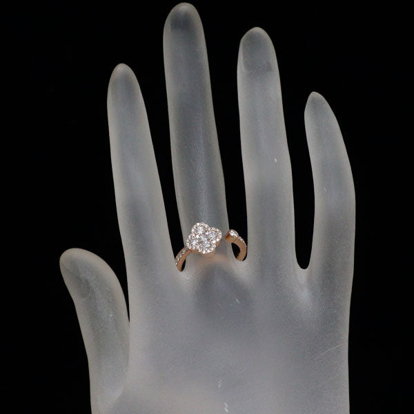 K18PG ダイヤモンド リング 0.77ct クローバー フラワー