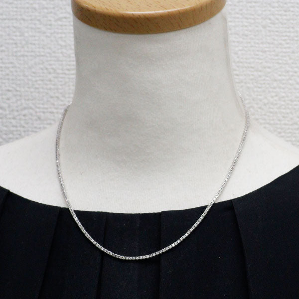 K18WG ダイヤモンド テニス ネックレス 2.00ct