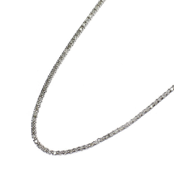 K18WG ダイヤモンド テニス ネックレス 2.00ct