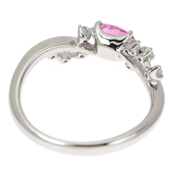Pt900 通常加熱 ピンクサファイア ダイヤモンド リング 0.73ct D0.12ct