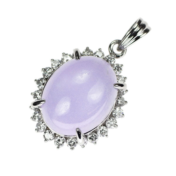 Pt900 ラベンダー翡翠 ダイヤモンド ペンダントトップ 7.73ct D0.50ct