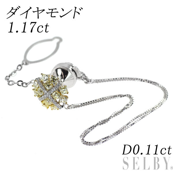 K18YG/WG ダイヤモンド ブローチ 1.17ct D0.11ct