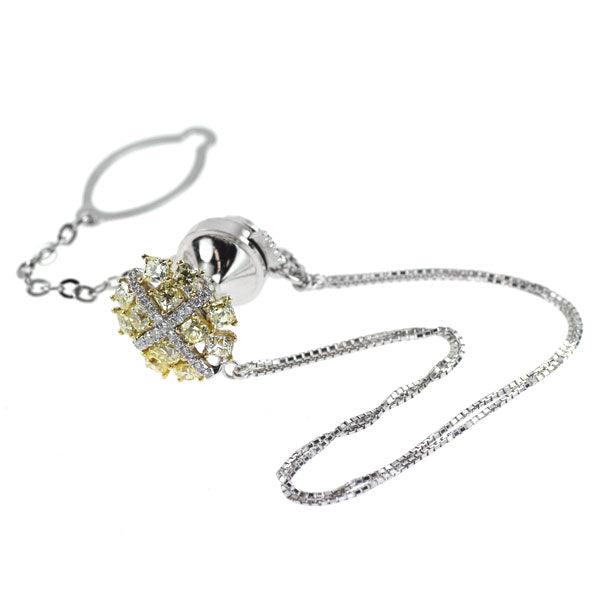 K18YG/WG ダイヤモンド ブローチ 1.17ct D0.11ct