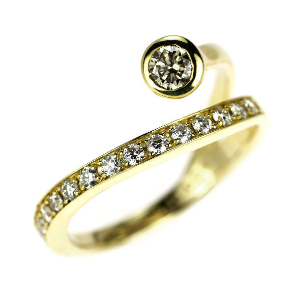 K18YG ダイヤモンド リング 0.18ct D0.23ct