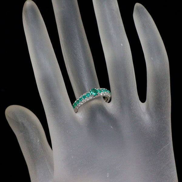 Pt900 エメラルド ダイヤモンド リング 0.44ct D0.47ct