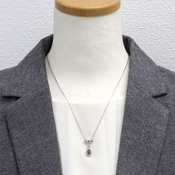 K18WG ブラック/カラーレス ダイヤモンド  ペンダントネックレス 0.20ct D0.58ct