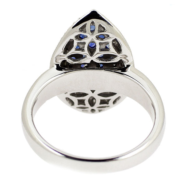 K18WG サファイア ダイヤモンド リング 0.90ct D0.23ct