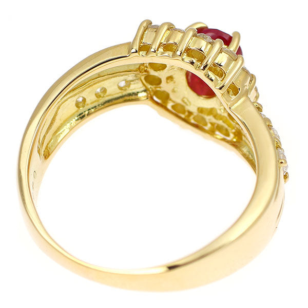 K18YG ルビー ダイヤモンド リング 0.43ct D0.35ct