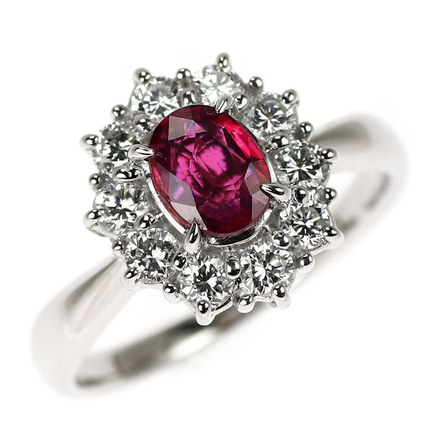 Pt900 ルビー ダイヤモンド リング 0.52ct D0.44ct