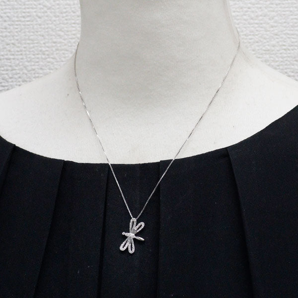 グッチ K18WG ダイヤモンド ペンダントネックレス とんぼ