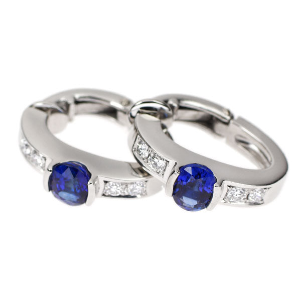 田崎真珠 Pt900 サファイア ダイヤモンド イヤリング 1.57ct D0.24ct