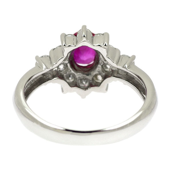 Pt900 ピンクサファイア ダイヤモンド リング 0.54ct D0.50ct