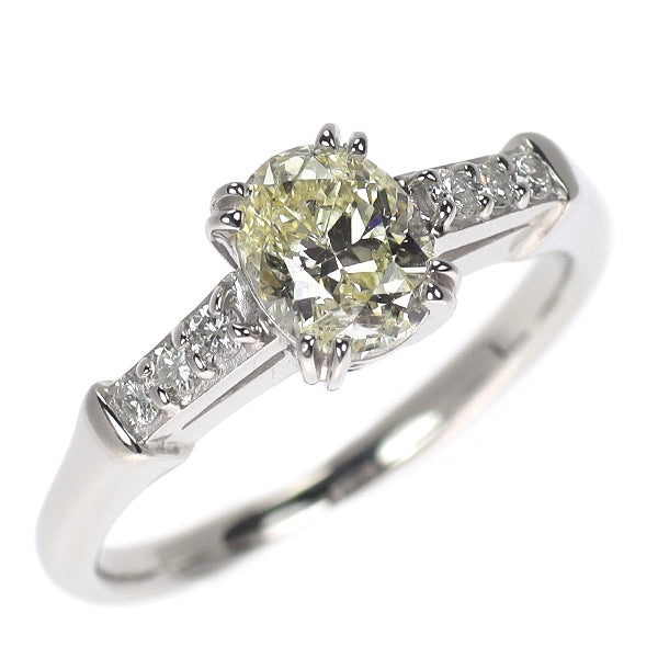 Pt900 オーバル ダイヤモンド リング 1.009ct D0.114ct