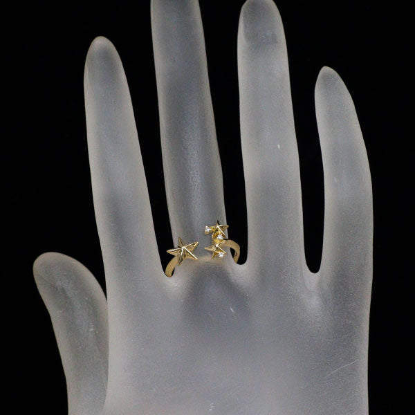 K18YG ダイヤモンド フォークリング 0.03ct スター