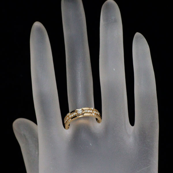 K18YG ダイヤモンド リング 0.074ct D0.12ct