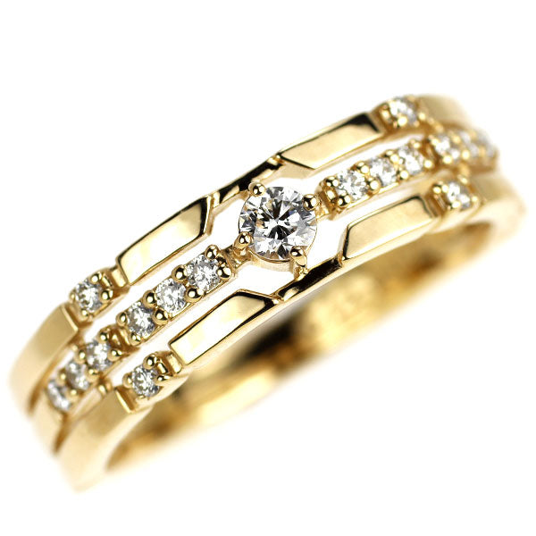 K18YG ダイヤモンド リング 0.074ct D0.12ct