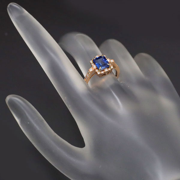 K18PG ビルマ/ミャンマー産 非加熱サファイア ダイヤモンド リング 1.92ct D0.23ct