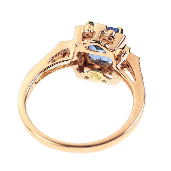K18PG ビルマ/ミャンマー産 非加熱サファイア ダイヤモンド リング 1.92ct D0.23ct