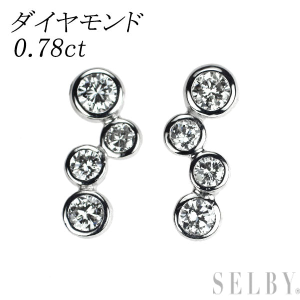 K18WG ダイヤモンド ピアス 0.78ct