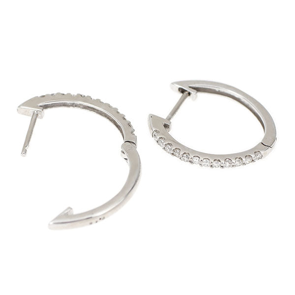 K18WG ダイヤモンド ピアス 0.30ct フープ