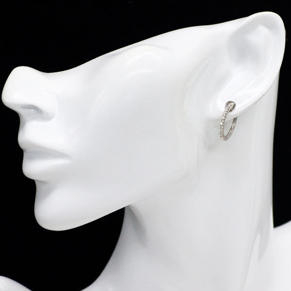 K18WG ダイヤモンド ピアス 0.30ct フープ