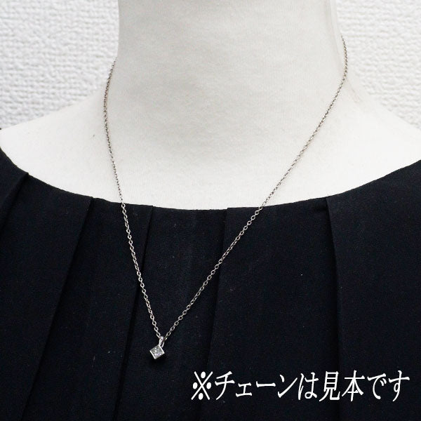 Pt900 プリンセスカット ダイヤモンド ペンダントトップ 0.37ct