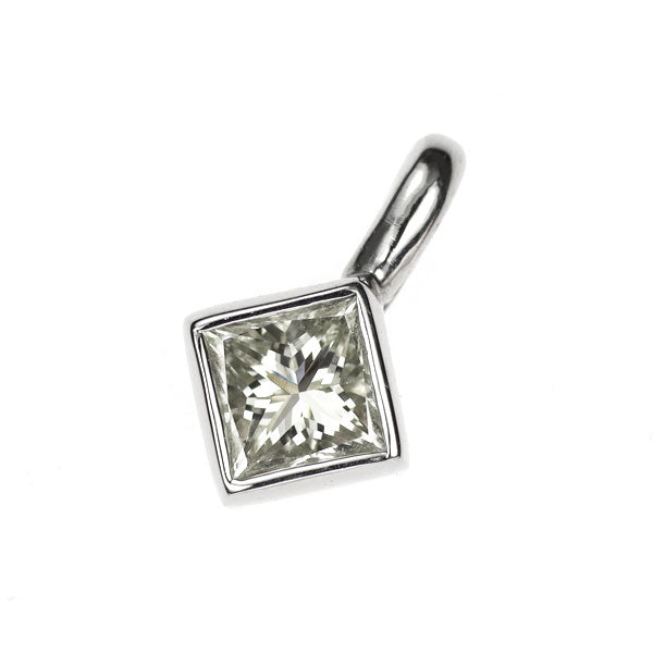 Pt900 プリンセスカット ダイヤモンド ペンダントトップ 0.37ct