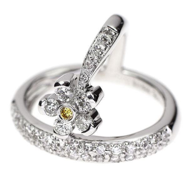 カラッチ K18WG トリートイエローダイヤモンド リング 0.04ct D0.73ct フラワー