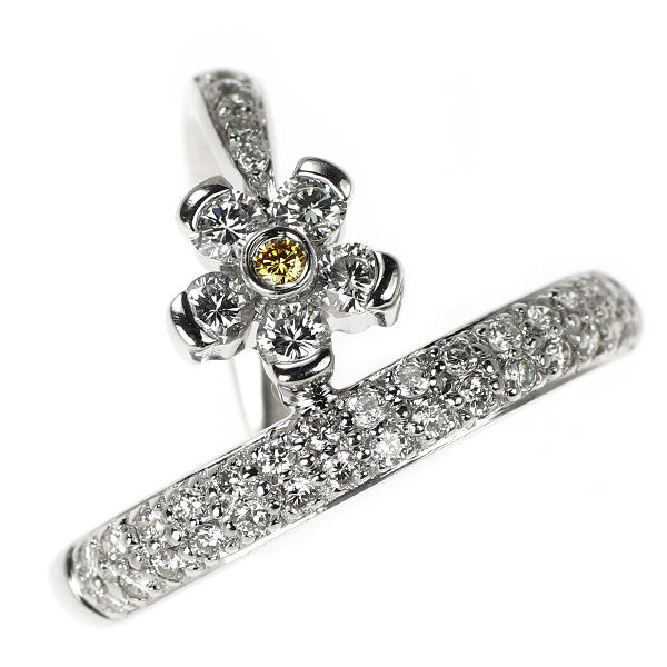 カラッチ K18WG トリートイエローダイヤモンド リング 0.04ct D0.73ct フラワー