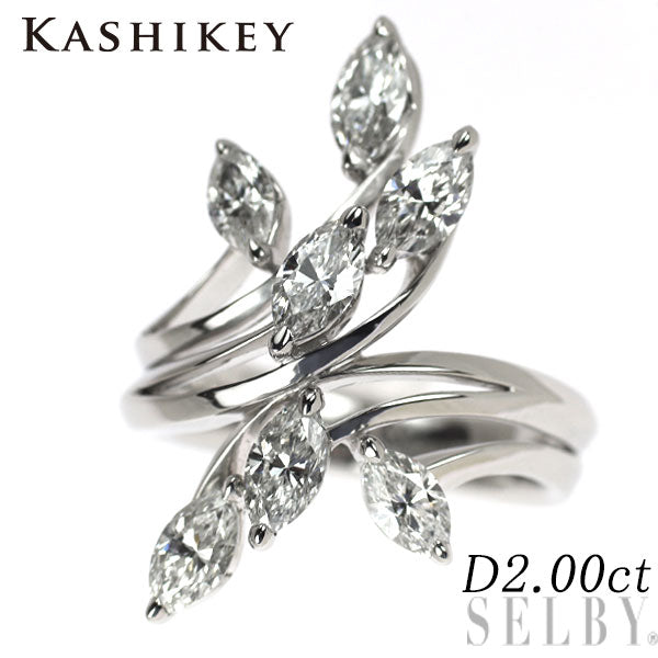 カシケイ Pt950 マーキス ダイヤモンド リング 2.00ct
