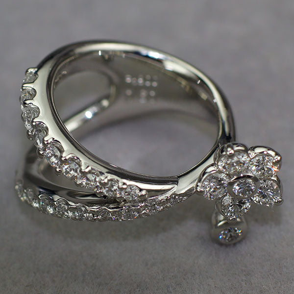 小寺智子 Pt900 ダイヤモンド リング D0.60ct 春が動き出す フラワー 1.5号 ピンキーリング