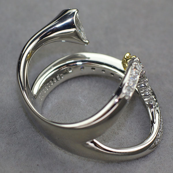 小寺智子 Pt900/K18 ペアシェイプダイヤモンド ダイヤモンド リング 0.345ct D0.68ct
