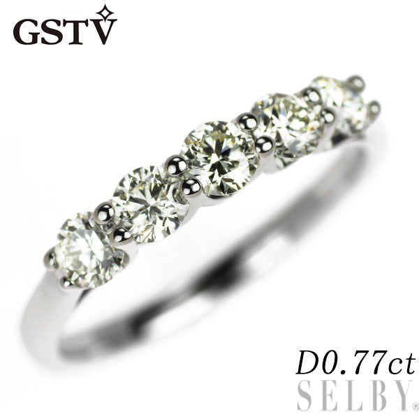 GSTV Pt950 ダイヤモンド リング 0.77ct 一文字
