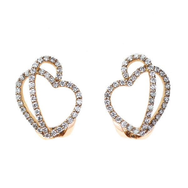 クリヴェリ/CRIVELLI K18PG ダイヤモンド ピアス 0.52ct ハート