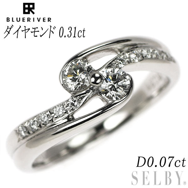 ブルーリバー Pt900 ダイヤモンド リング 0.31ct D0.07ct