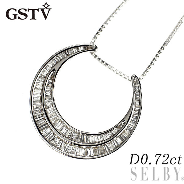 GSTV K18WG ダイヤモンド ペンダントネックレス 0.72ct 大久保馬蹄/三日月
